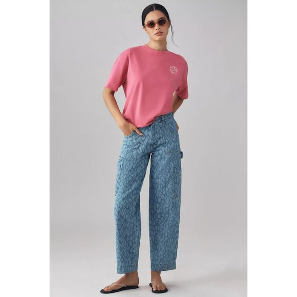 Damson Madder Drew Leopard Cargo Jeans US 6 / UK 10 - Picture 2 of 15